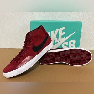 Nike Men’s Blazer Court Mid Casual Size 12  Red/Black | FB1378 604 NEW!